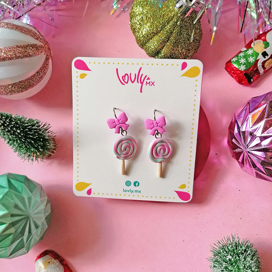 Aretes paletas de caramelo