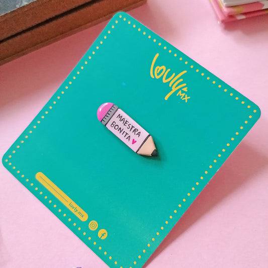Pin Lápiz rosa PERSONALIZABLE