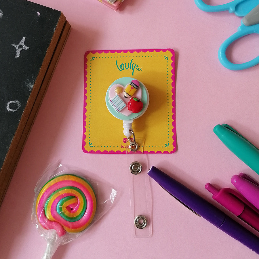 Porta gafete yoyo para Maestrxs
