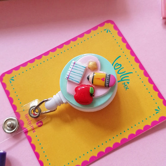 Porta gafete yoyo para Maestrxs