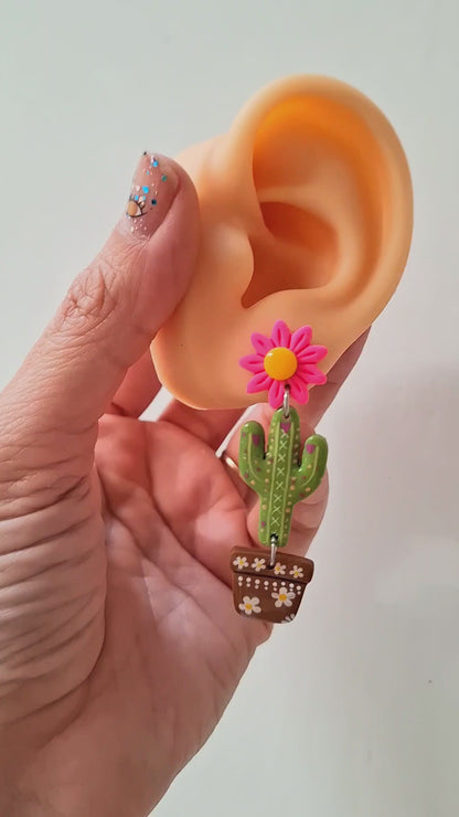 Aretes cactus bonito