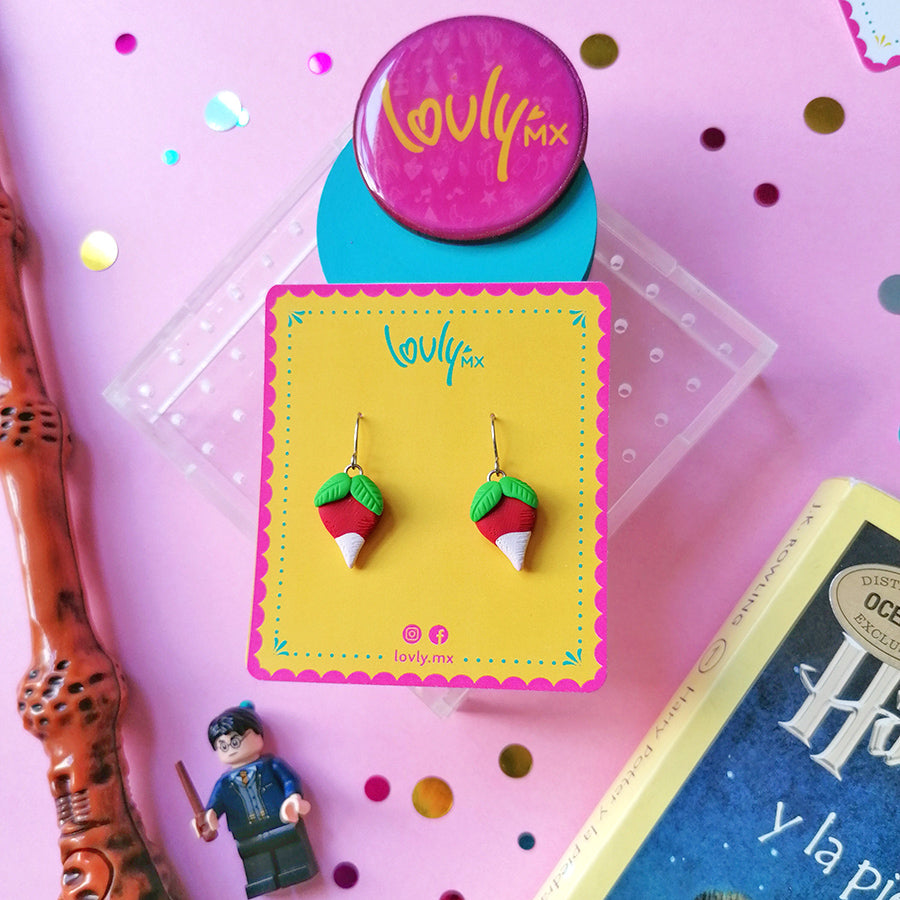 Aretes rábanos de Luna Lovegood