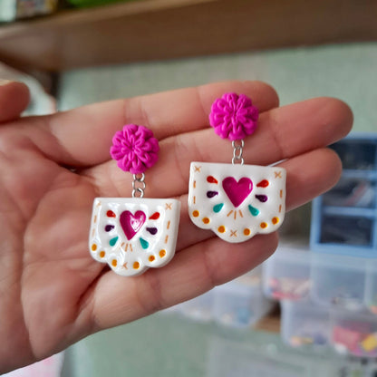 Set papel picado fiesta (aretes y collar)