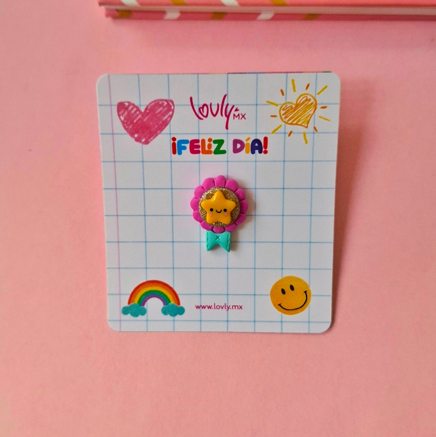 Pin medalla rosa