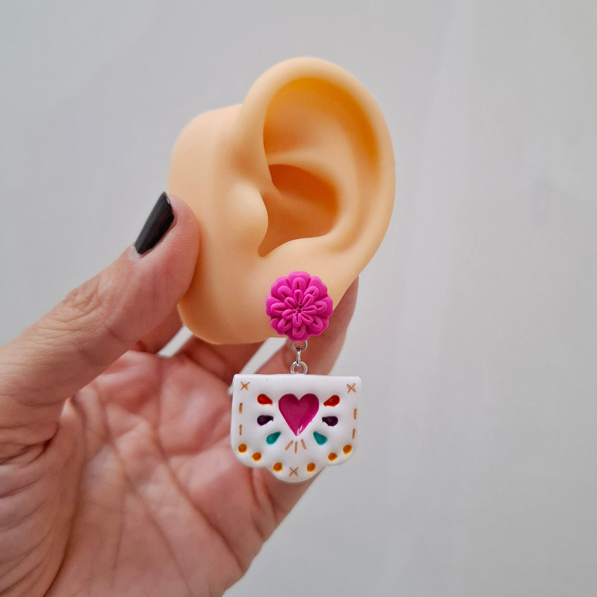 Aretes papel picado fiesta
