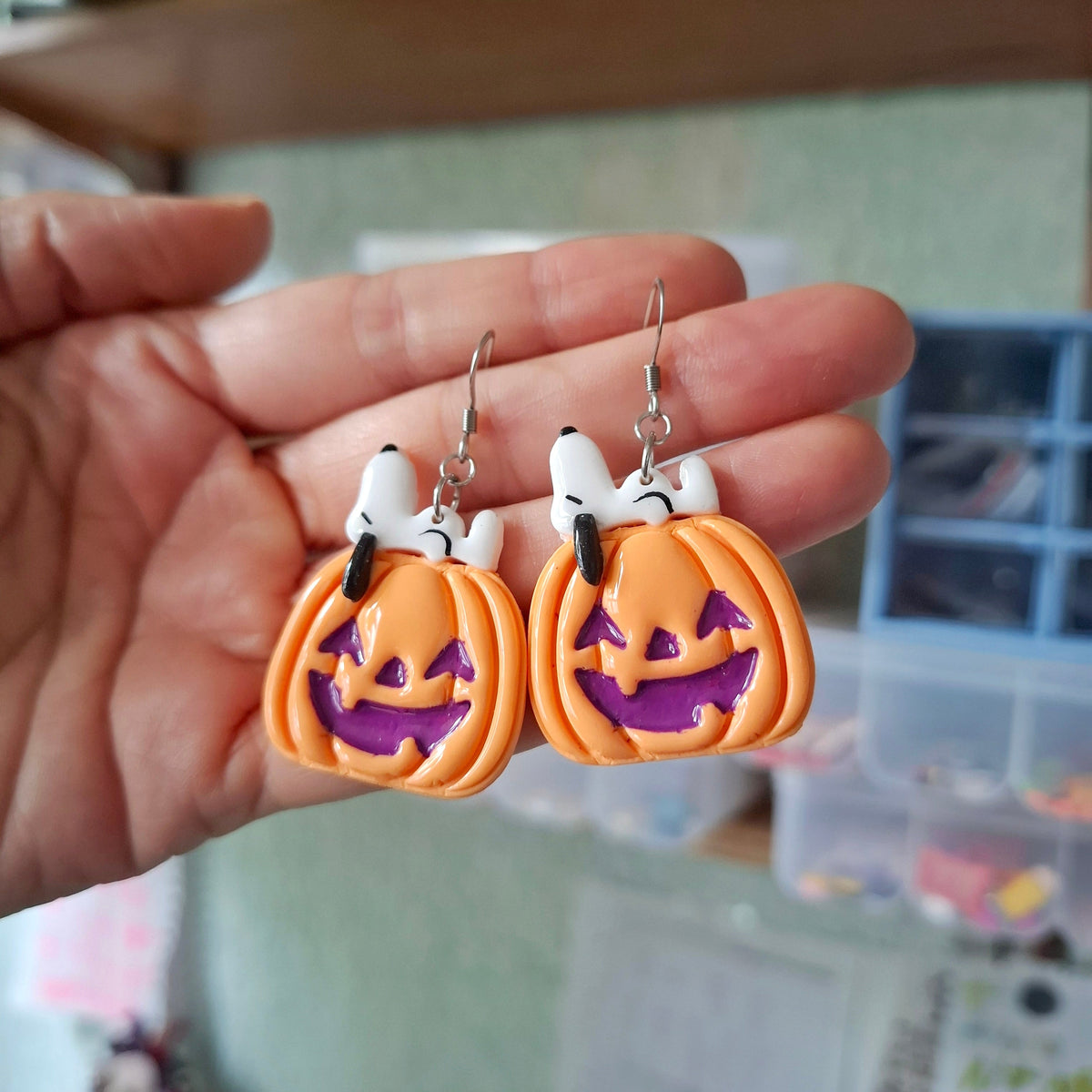 Aretes snoopy Calabaza