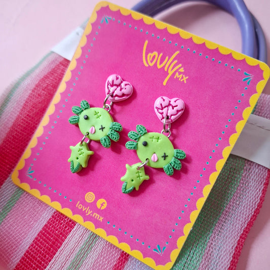 Aretes zombie ajolote