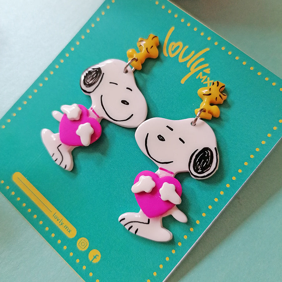 Aretes Snoopy y Woodstock